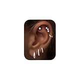 Turandoss Pendientes pequeños de aro de oro para mujer, hipoalergénicos, chapados en oro de 14 quilates, aretes de acero inoxidable quirúrgico para orejas sensibles, aretes de cartílago apilados