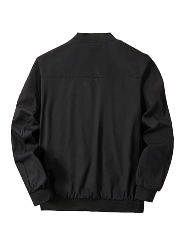 Verdusa Men's Bomber Jackets Zip Up Long Sleeve Baseball Collar Lightweight Jacket Outerwear2