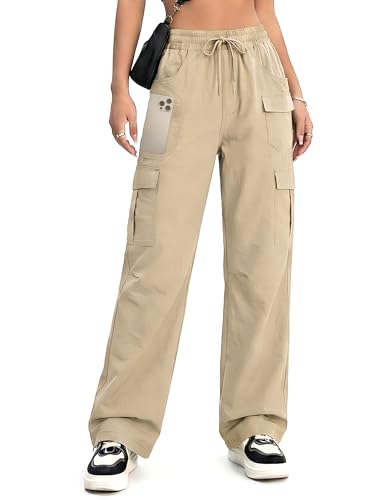 Image of Women's Cargo Pants 28 inch /30 inch Lightweight Quick Dry Casual Travel Pant Streetwear for Work Hiking Outdoor with 8 Pockets