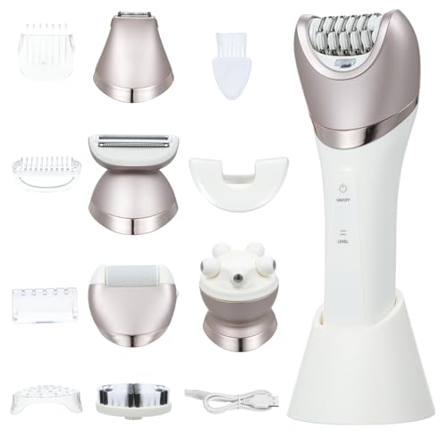 Epilateur Electrique Femme 6 En 1, Layhou Epilateur Intime Sans Fil Pour Femmes, Epilateur Lumiere Facial Humide Et Sec Avec Brosse De Pédicure Et...