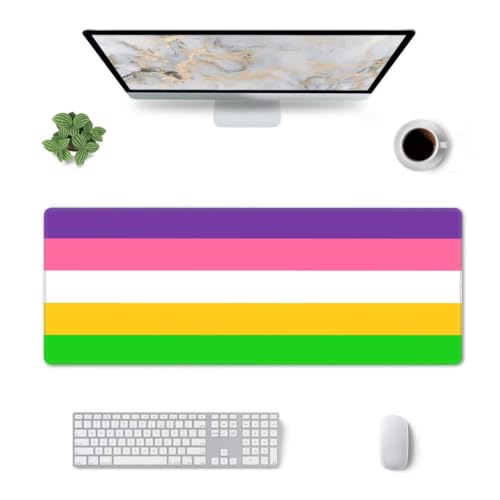 Extended waterproof lesbian pride desk mat