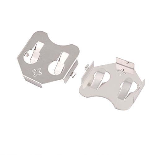 Aexit 10Pcs Placa de Batería CR2032 Metal Tono Plata miniatura 2
