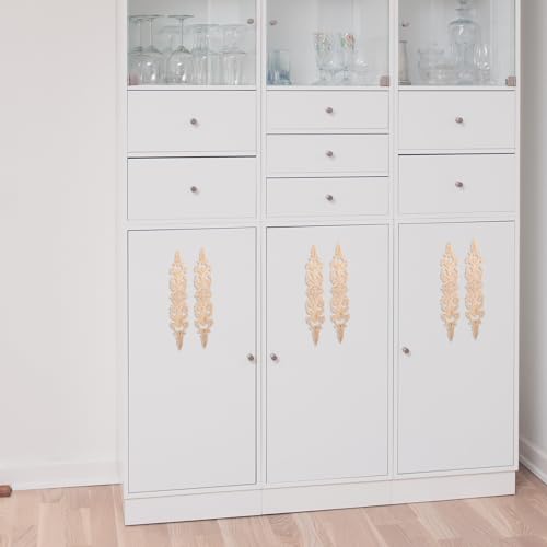 Restauración de muebles antiguos mediante apliques de madera decorativos para ocultar imperfecciones 3