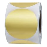 Hybsk 2 inch Matte Gold Labels Round Color Coding Dots Embossing Stickers Adhesive Label 300 Per Roll (Gold)