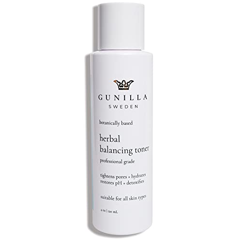 Gunilla Herbal Balancing Toner - Soothing, Aloe Vera Based, Antioxidant-Rich, Anti-Aging, And Hydrating, Helps Soften, Firm, Refresh, Remove Impurities And Tighten Pores, Natural - Vegan - 4 Oz #TOP9