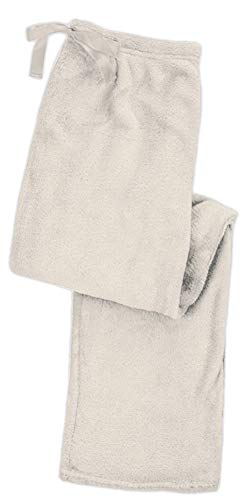 Sexy Basics Women's Super Cozy Fleece Pajama Bottom Lounge Pants/Warm Soft & Cozy Polar Fleece Lounge & Sleep PJ Pants (Off White Fleece, Large)