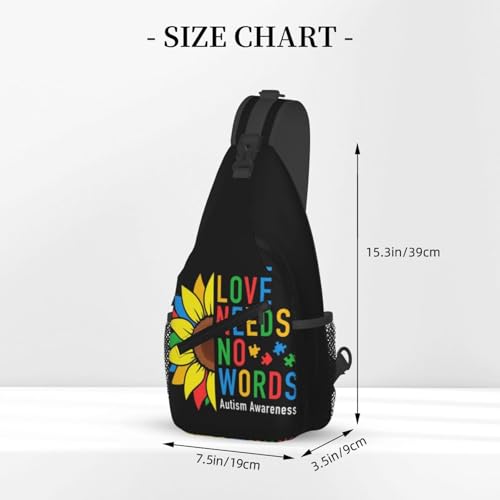 Autism Awareness Sunflower Sling Backpack Unisex Crossbody Chest Bag Shoulder Chest Bag For Women Men Hiking Travel3