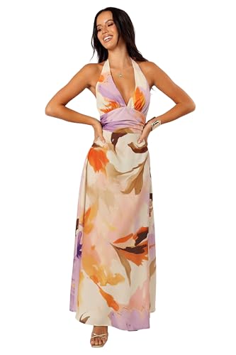Petal & Pup Marie Halterneck Maxi Dress - Multi M