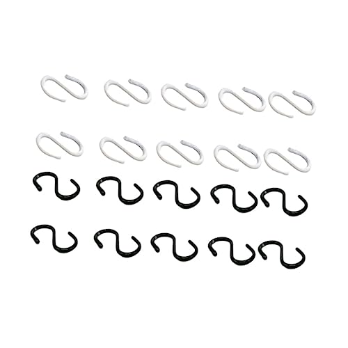 Garneck 2set s Shape Hooks Portable Black White Alloy Hanging Hooks for Kitchen Closet Garage Doll House Layout Props Compact and Easy to Use for Organizing