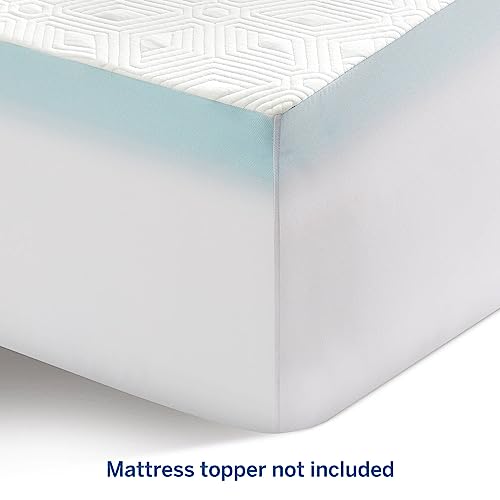 Lucid Memory Foam Soft And Breathable-Machine Washable Mattress Topper Cover, Queen, White #TOP5