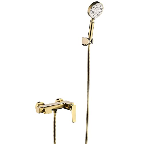 Robinet de baignoire à poignée unique en chrome brillant avec douchette à main chic
