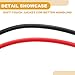 Partuto 1 Set 14AWG Universal Ground Wire Car Radio, Automotive, Car Speakers Power Wire Fully Insulated& Soft Touch Jacket TC Black,Red 3FT Black+3FT Red