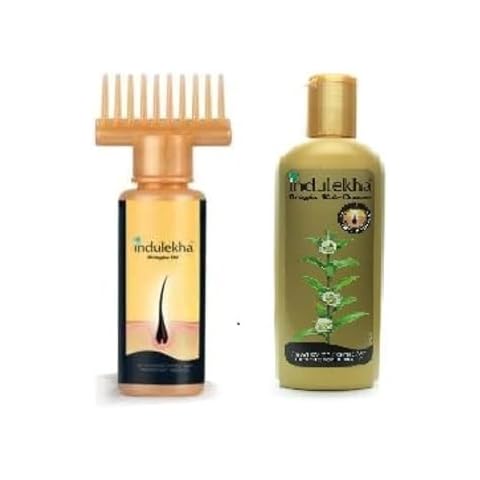 Indulekha Combo Set - Bringha Hair Oil 100ml and Anti Hair Fall Shampoo 200ml (Hair Cleanser) Cover