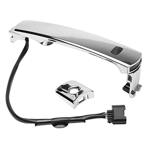 Exterior Door Handle Chrome Front Left Driver Side with Keyhole- Compatible with Nissan Vehicles - 2010, 2011, 2012, 2013 Rogue - Replaces 80640CZ31B, 80640-CZ31A, 80645-CA000 - Smart Entry Keyless