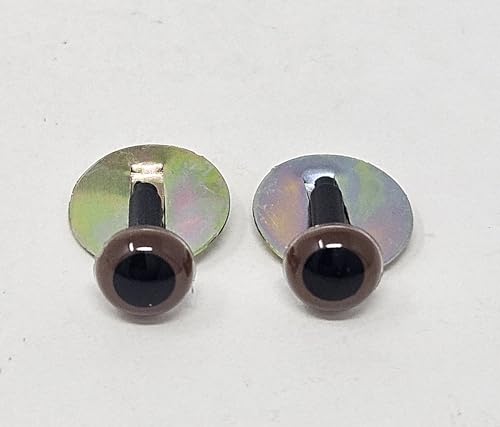Pair of Zim's 6mm Koala Bear Eyes Plastic Safety Eyes for Craft Amigurumi Dolls or Puppets (Pack of 12) (Brown)