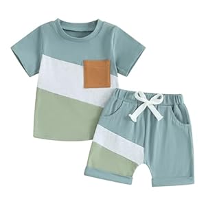 4th of July Baby Boy Outfit USA Flag Short Sleeve Shirt Elastic Shorts 2Pcs Toddler Boys Fourth of July Outfits