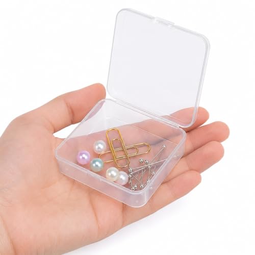 ARSTPEOE Boîte de rangement à couvercle rabattable fine et renforcée, contenant pour petits outils artisanaux sur étagère d'atelier