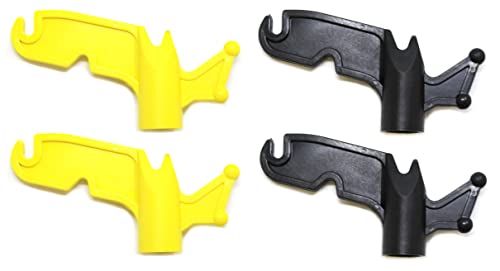 4 Pack - Multi Purpose Plastic Utility Hooks | Screw On Extension Pole Or Broom/Mop Handle Attachments | Handy Twist Pole Hook For Hanging Bird Feeders Christmas Tree Lights String Lights #TOP11