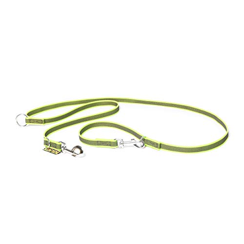 IDC Color & Gray verstellbare Leine mit Doppelkarabiner, 20 mm x 2,2 m, Neon-Grau