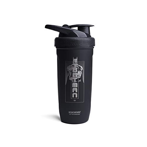 Smartshake Justice League Reforce Batman Shaker Flasche 900 ml, DC Comics Edelstahl Wasserflasche, Batman Geschenke für Männer Cover