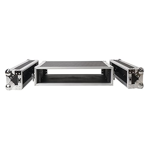 Image of Sound Town 2U PA /DJ Rack /Road Case, 2-Space, with 16 inch Rackable Depth, Plywood, Metal Ball Corners - Pro Tour Grade (STRC-2U)