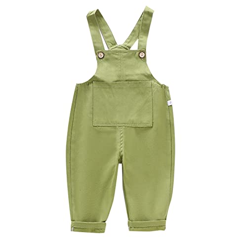 Breathable Pants Toddler Infant Girls Suspenders Green Solid Color Suspenders Children's Pants Long