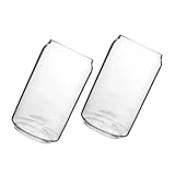 Gatuida 2 piezas Vasos de Vidrio Transparente Taza Bebida con Diseño Lata Refresco Resistente y Ecológica para Cerveza Jugos y Té Frío