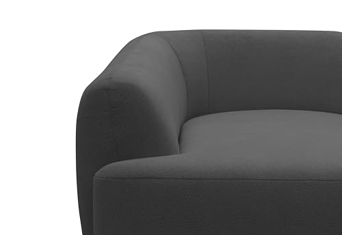 DOMO. collection Ecksofa Ansina, kleine Couch in L-Form, mit Taschenfederkern, organische Form, Sofa, Polsterecke, Eckcouch, Polstergarnitur 216 x 196 x 76 cm (BxTxH), dunkelgrau