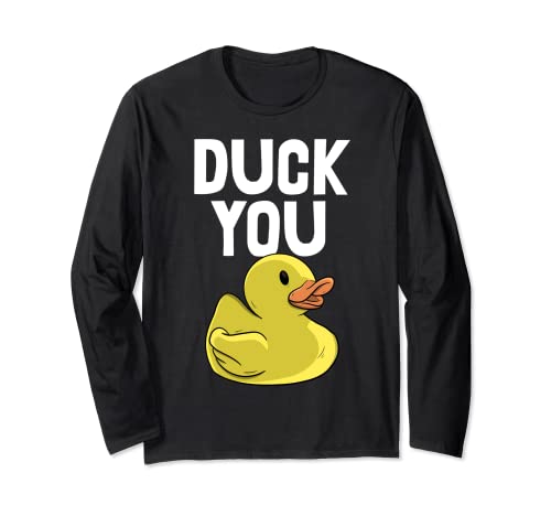 Duck You Funny Duck Amanti Donne Uccelli Maglia a Manica