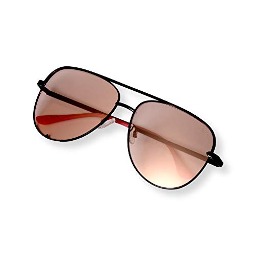 Image of EVEE Fashionable Metal Aviator Sunglasses with Oversize Flat Reflective Mirror Lenses (GEMINI)