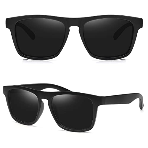 Meetsun Polarized Sunglasses For Men Women Uv Protection Square Frame Sport Fishing Driving Sunglasses (Black Frame-Gray Lens, 56) #TOP2