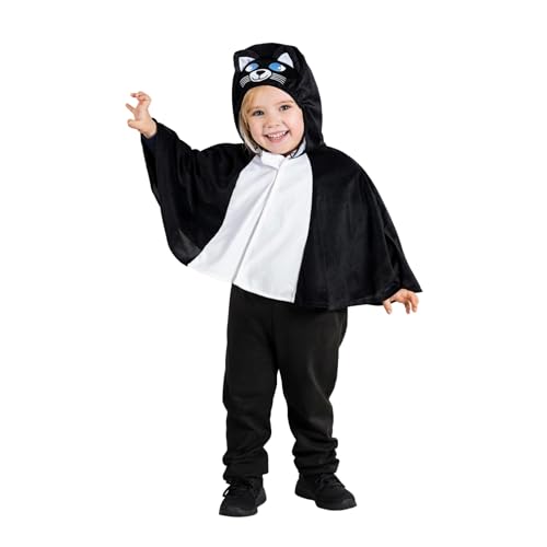 Seruna Katzen-Kostüm, F151 74-86, Umhang für Baby Babies Klein-Kind, Mieze-Katze Kostüm-e Fasching Karneval Kleinkinder-Karnevalskostüme Kinder-Faschingskostüme