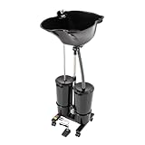 YIYIBYUS Portable Shampoo Bowl with Electric Pump, Hair Washing Station for Home & Barber Use, Portable Sink for Washing Hair with Dual-Bucket Design, Height Adjustable