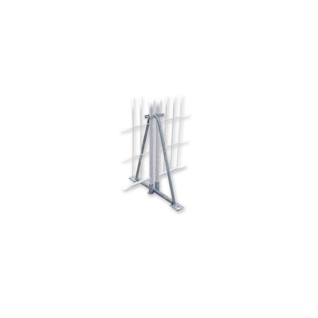 Bauzaunständer aus Stahl | Mobilzaunständer zur Befestigung von 2 Bauzäunen | ca. 120 x 850 x 800 mm | stabiler Standfuß für Bauzäune & Absperrsysteme