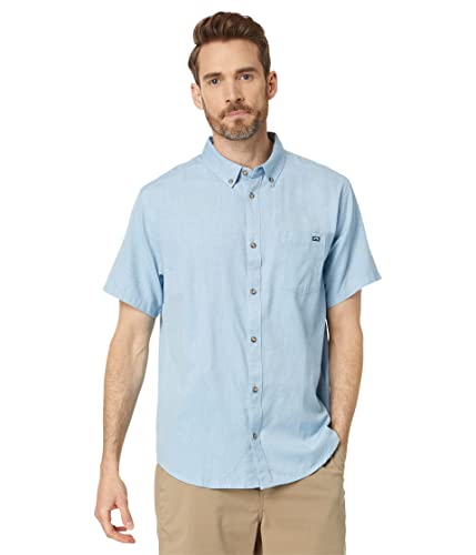 Billabong Men's Classic Sundays Woven Short Sleeve Shirt, Powder Blue