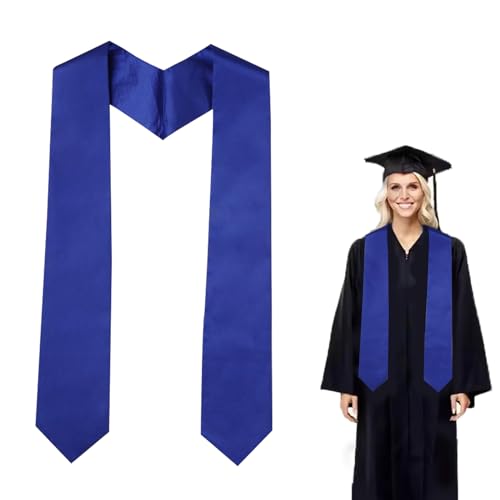 JOINSI 72 Inches Unisex Adult Plain Graduation Honor Stole, Graduation Sash 2026 (Blue)