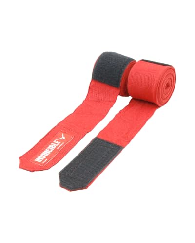 Image of Invincible Mexican Style Nylon Semi-Stretch Hand Wraps Red 4.5 Meter