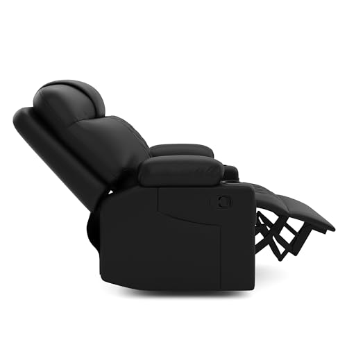 Image of Amazon Brand - Solimo Dreamsit | Single Seater Sofa Recliner | Manual Recliner (Leatherette Black)