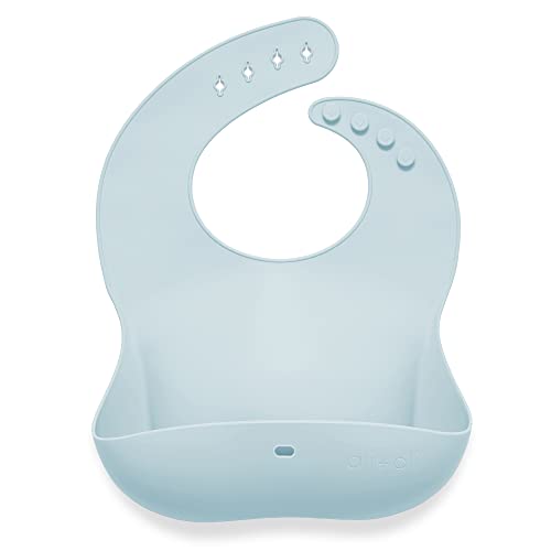 Image of Ali+Oli Silicone Bib Waterproof Silicone Bibs for Babies & Toddlers Adjustable Feeding Bibs with Food Catcher Feeding Bucket