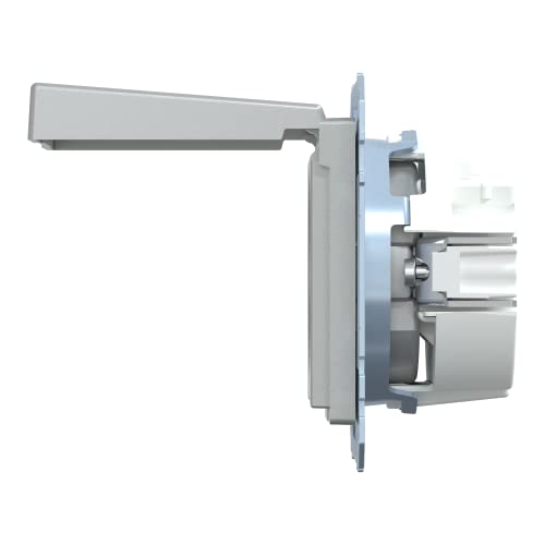 Prise SCHUKO Merten clapet Système M aluminium encastrable - 6