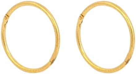 STUDEX Sensitive Gold Plated Silver 1/2" Smooth Hinged Hoop | Hypoallergenic and Nickel Free for Sensitive Ears | Hoop Earrings for Adults-PR-852-S