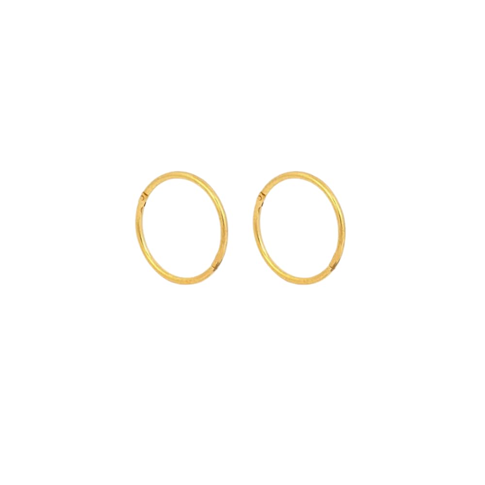 StudexSTUDEX Sensitive Gold Plated Silver 1/2" Smooth Hinged Hoop | Hypoallergenic and Nickel Free for Sensitive Ears | Hoop Earrings for Adults-PR-852-S