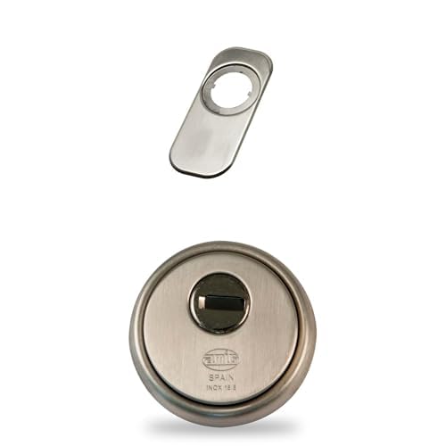 Escudo de seguridad Amig Mod. 30 Ø65 mm y embellecedor de acero inoxidable