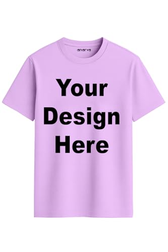 Image of Amazon Brand - Anarva Customized Tshirt for Men & Women Cotton T-Shirt - Personalised with Your Own Design, Logo, or Text