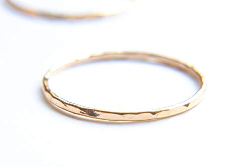 Ellie J Maui Hammered Gold Ring, Gold Stacking Rings thumb #5