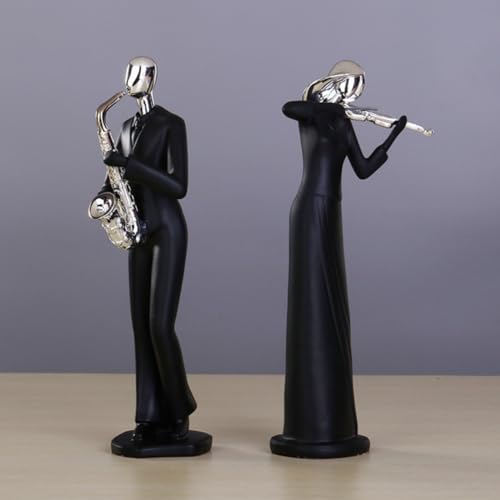 Figurine en résine noire de violon moderne bureau unique - 5