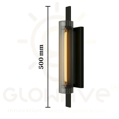 Image of Glowave Golden Acrylic Light Cylindrical Design Long Wall Lamp for Living Room Bedroom Bedside - Tricolour (White, Warm White, Natural White) (552-Bk)