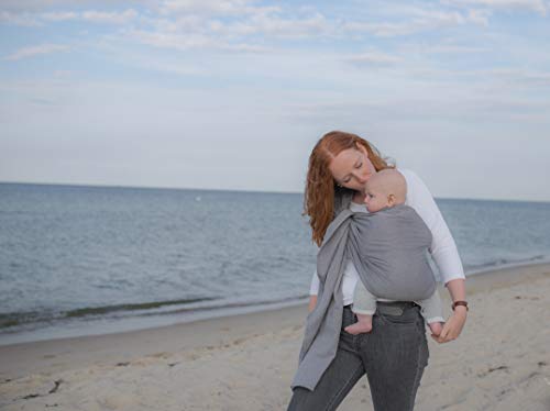 AMAZONAS Babytragetuch ohne Knoten Ring Sling Grey 180 cm 0-3 Jahre bis 15 kg