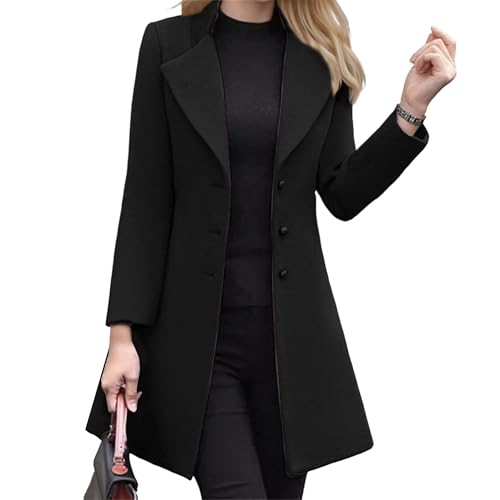 Manteau en laine pour femme veste hiver longue trench caban chaud chic automne