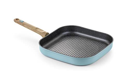 BRA Nordik | Grill con rayas 28 cm, aluminio forjado con antiadherente, apto para todo tipo de cocinas incluida inducción